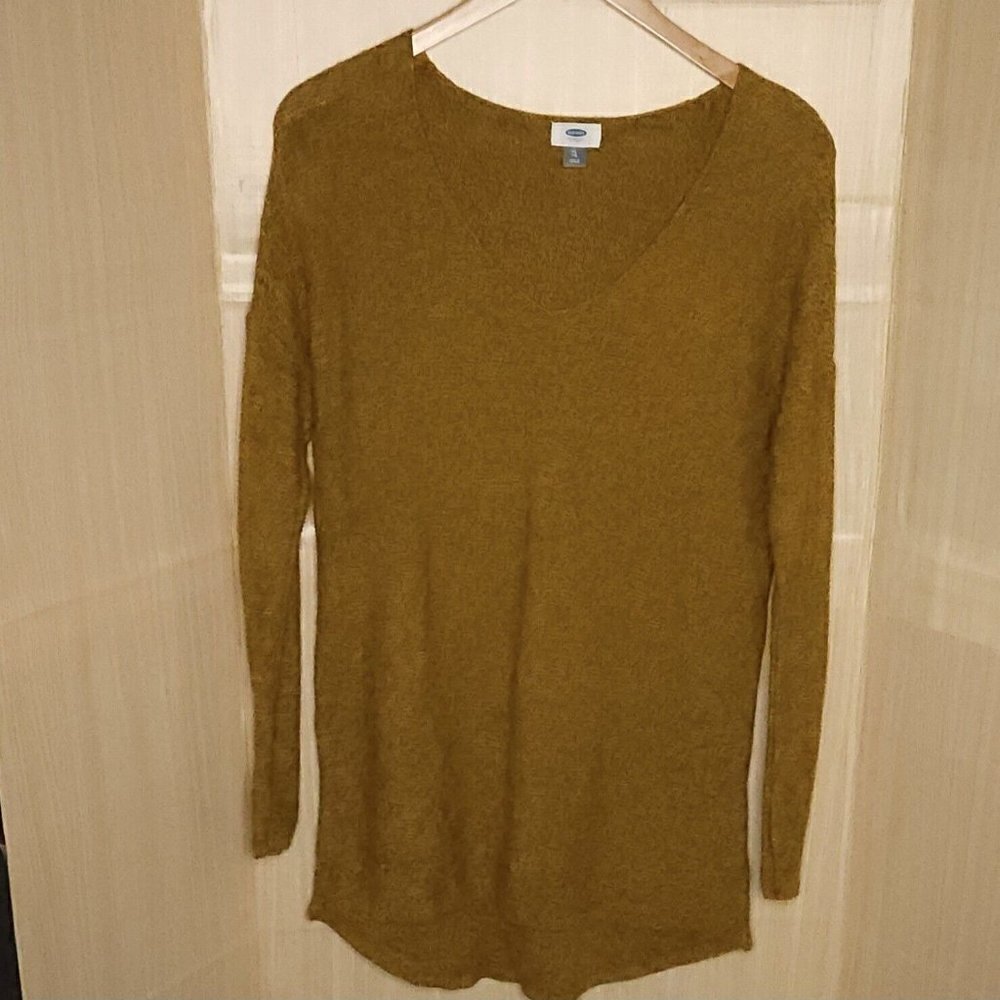 Madewell Mustard V-Neck Wool Blend Sweater